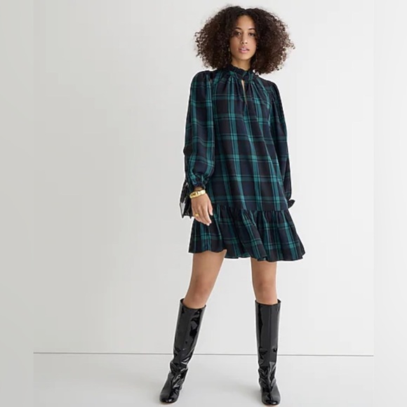 J.Crew Ruffle Puff Sleeve Dress - Picture 3 of 6